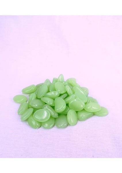 Dekoratif Fosforlu Süsleme Çakıl Taşı Yeşil 75 Adet