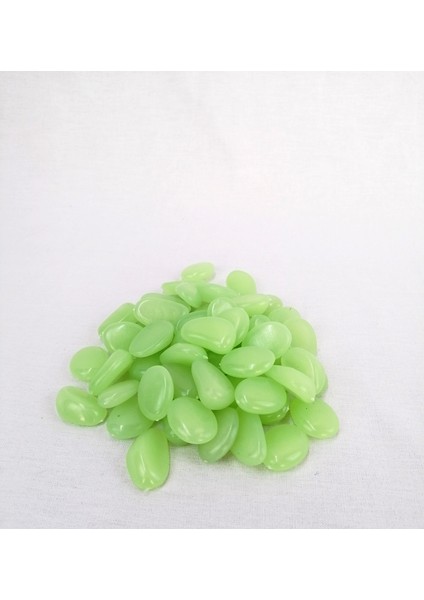 Dekoratif Fosforlu Süsleme Çakıl Taşı Yeşil 75 Adet modelleri