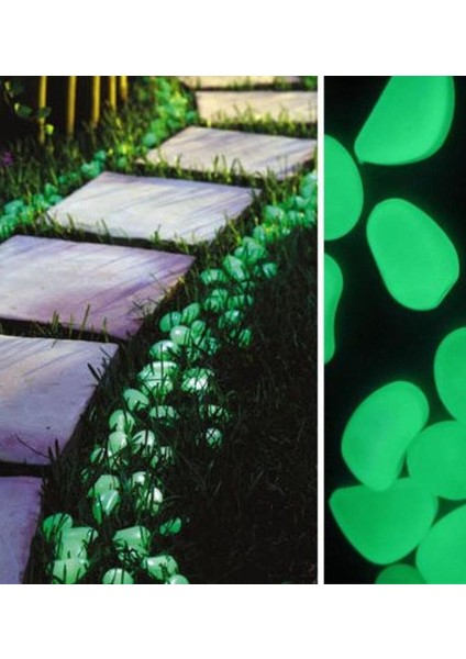 Dekoratif Fosforlu Süsleme Çakıl Taşı Yeşil 100 Adet fiyatları