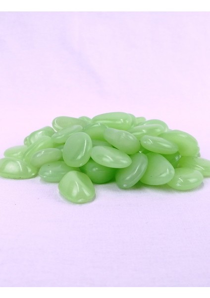 Dekoratif Fosforlu Süsleme Çakıl Taşı Yeşil 100 Adet indirimleri