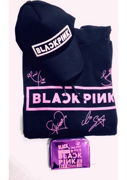 Blackpink Swetshirt Cüzdan Şapka Kombin