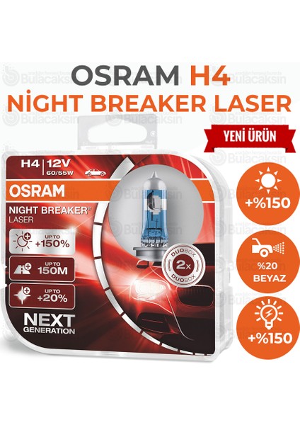 Night Breaker Laser H4 Ampül 64193NL