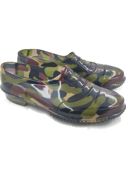 Erkek Su Geçirmez Kamuflaj Desenli Lastik Ayakkabı