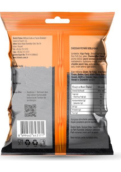 Cheddar Peyniri Soslu Kaju 100 g indirimleri