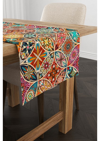 Dekoratif Runner Renkli Dijital Baskılı Yumuşak Mikropetek Kumaş 40x140 cm