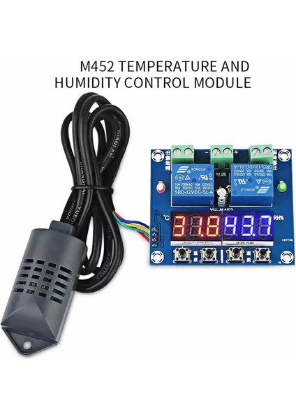 XH-M452 Dc 12V 10A Dijital LED Çift Çıkış Sıcaklık ve Nem Kontrol Modülü