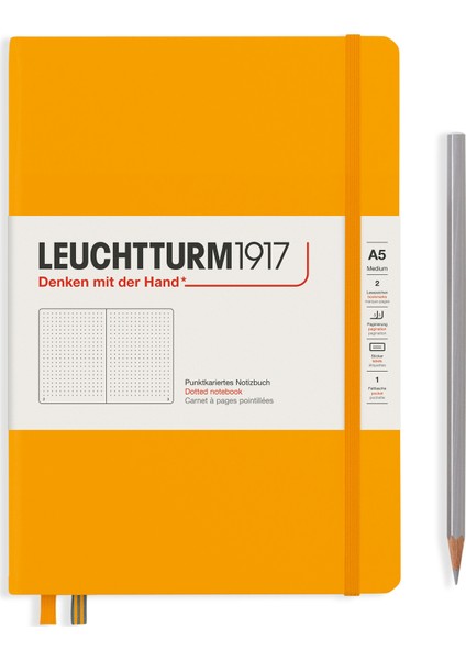 Notebook A5 Sert Kapak 251 Sayfa Noktalı Rising Sun