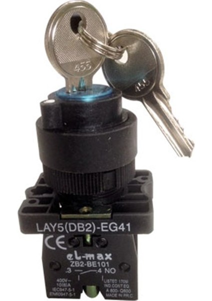22MM Kalıcı 0 - 1 Anahtarlı Buton No Kontak Lay5 EG41