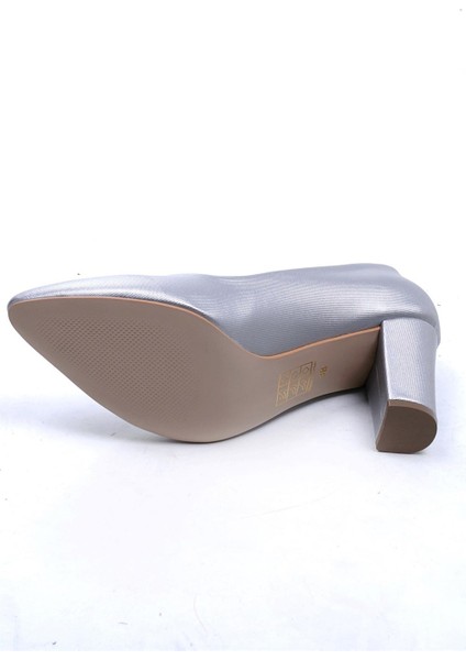 Çanta Gümüş Kadın Topuklu Stiletto Ayakkabı 360.711