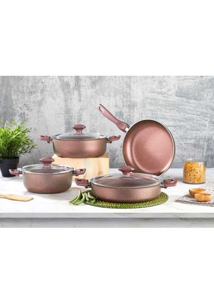 Fred 7'li Tencere Seti Purple Rose Renk