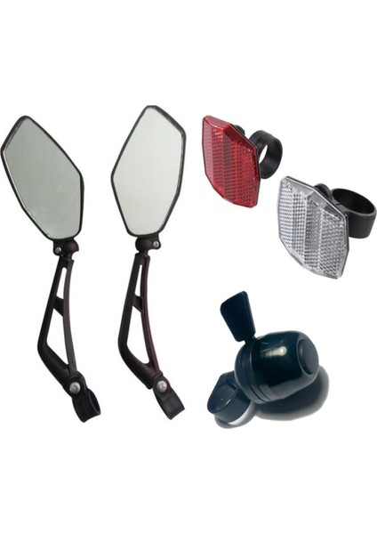 Bisiklet Sport Ayna Zil ve Ikili Reflektör Set