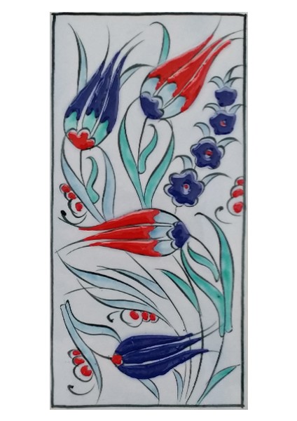 - 10 x 20 cm El Dekoru Iznik Çinisi