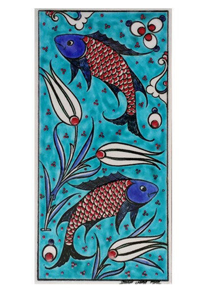 - 10 x 20 cm El Dekoru Iznik Çinisi