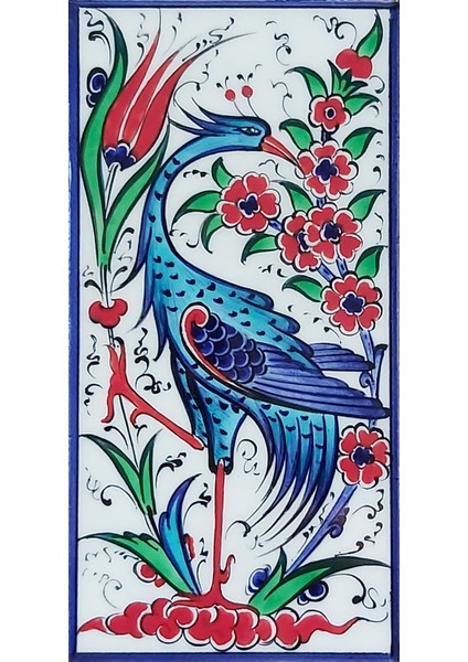 - 10 x 20 cm El Dekoru Kütahya Çinisi