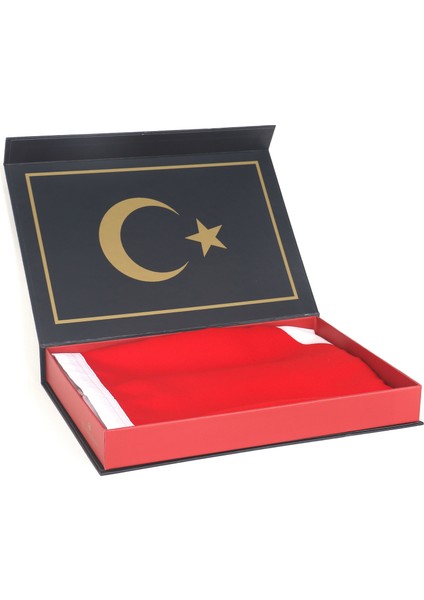 Türk Bayrağı Istiklal Marşı Yazılı Özel Kutulu