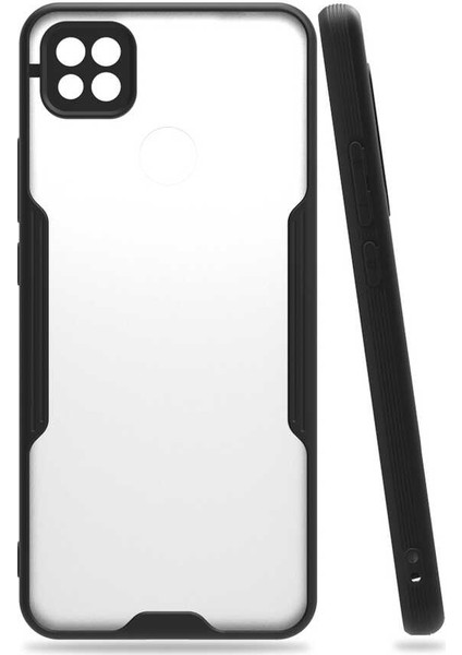 - Xiaomi Redmi 9C - Kılıf Kenarı Renkli Arkası Şeffaf Parfe Kapak - Siyah - T15402