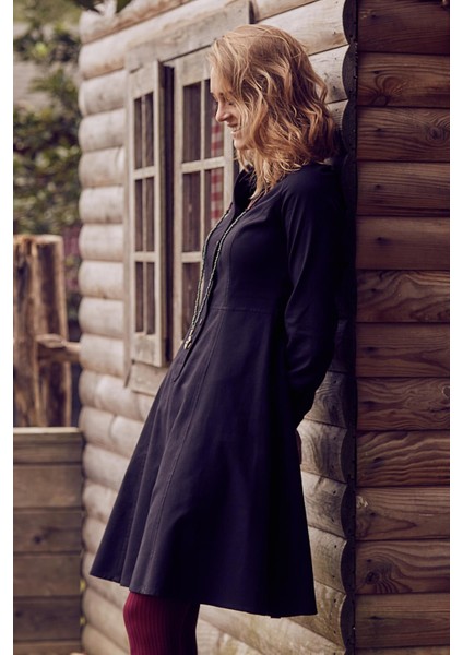 Düğmeli Uzun Kollu Diz Boyu Gömlek Elbise fiyatları