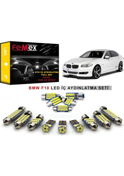 Bmw F10 5 Serisi LED Iç Aydınlatma Ampul Seti Femex Parlak Beyaz