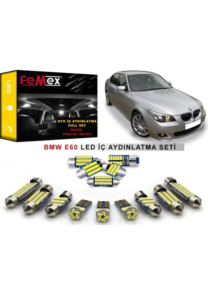 Bmw E60 5 Serisi LED Iç Aydınlatma Ampul Seti Femex Parlak Beyaz