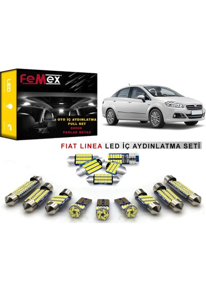 Fiat Linea LED Iç Aydınlatma Ampul Seti Femex Parlak Beyaz