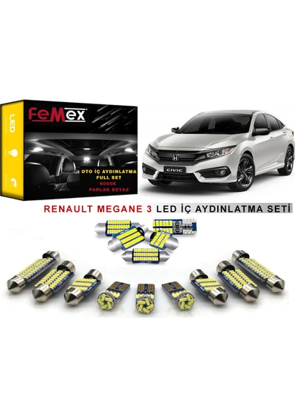 Honda Civic Fc5 LED Iç Aydınlatma Ampul Seti Femex Parlak Beyaz