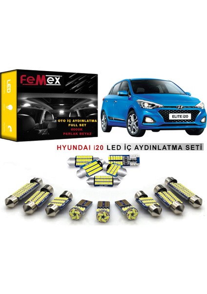 Hyundai I20 LED Iç Aydınlatma Ampul Seti Femex Parlak Beyaz