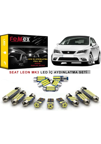 Seat Leon Mk3 LED Iç Aydınlatma Ampul Seti Femex Parlak Beyaz