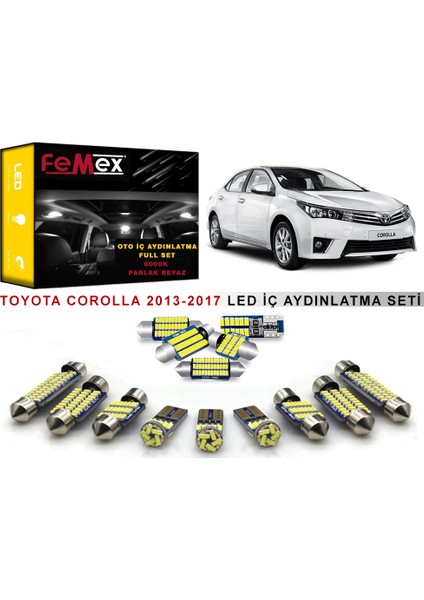 Toyota Corolla 2013-2017 LED Iç Aydınlatma Ampul Seti Femex Parlak Beyaz