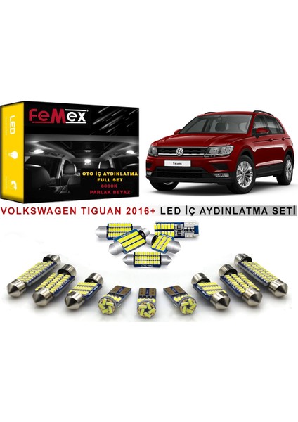 Volkswagen Tiguan 2016+ LED Iç Aydınlatma Ampul Seti Femex Parlak Beyaz