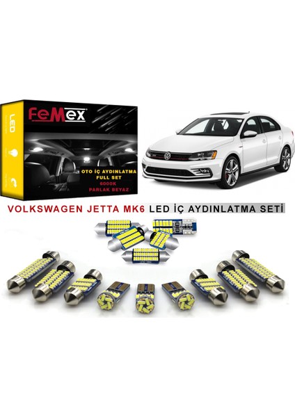 Volkswagen Jetta Mk6 LED Iç Aydınlatma Ampul Seti Femex Parlak Beyaz