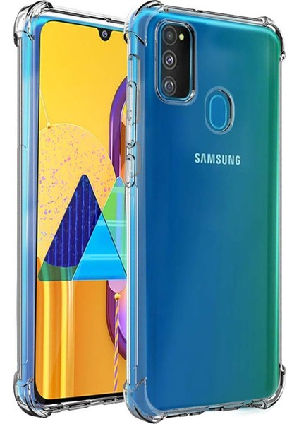 Samsung Galaxy M30S Kılıf Şeffaf Airbag Antishock Köşe Korumalı Silikon Kapak Şeffaf