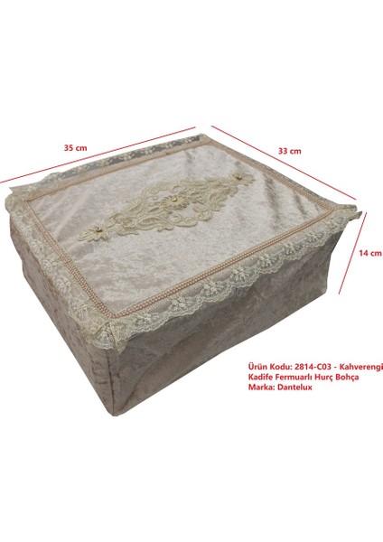 Soft Kadife Fermuarlı Hurç Bohça 2814-C03 Kahverengi