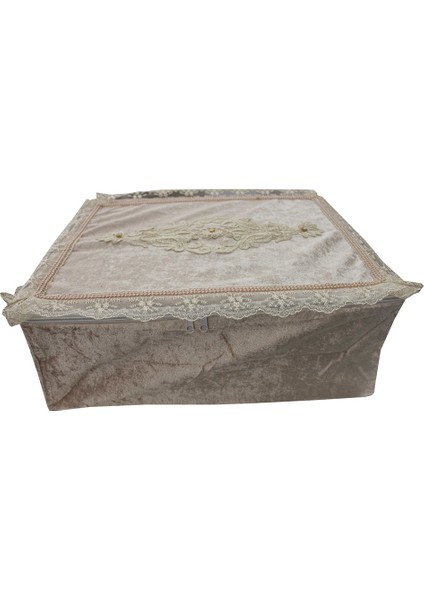 Soft Kadife Fermuarlı Hurç Bohça 2815-C03 Kahverengi