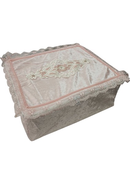 Soft Kadife Fermuarlı Hurç Bohça 2816-C11 Pembe
