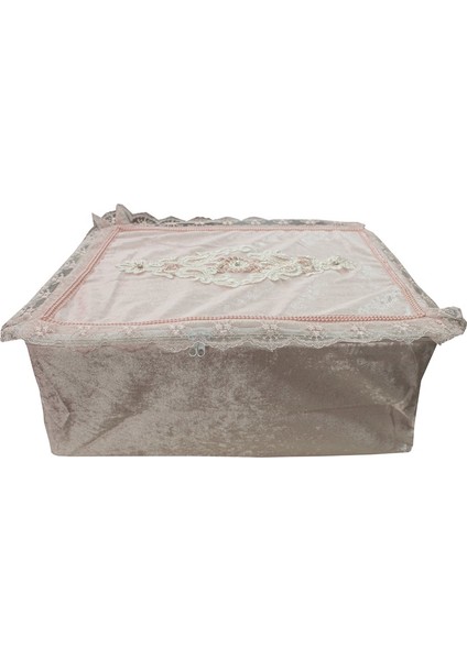 Soft Kadife Fermuarlı Hurç Bohça 2816-C11 Pembe