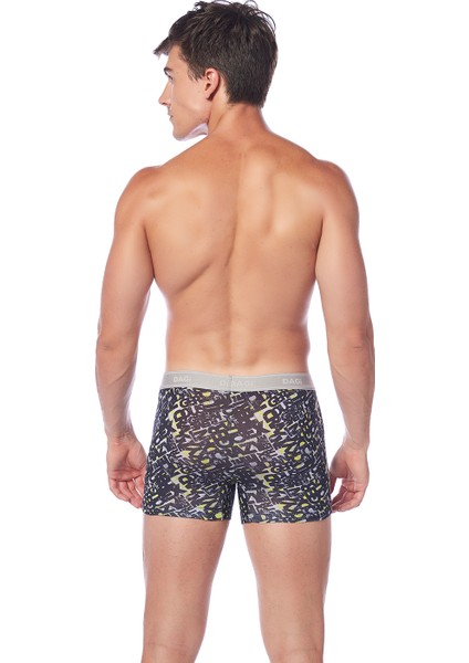 Siyah - Yeşil Compact Yazı Boxer