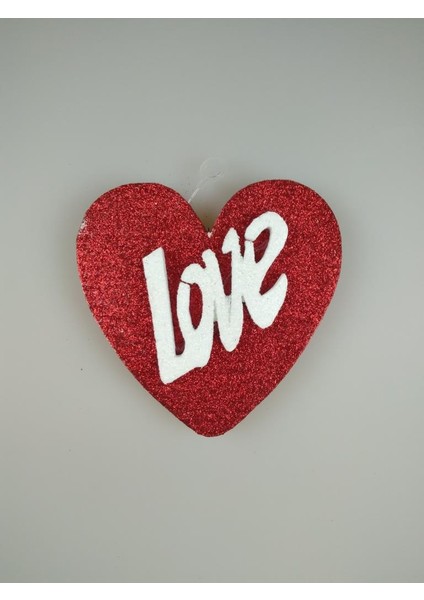 Strafor Kalp Kırmızı Love 13cm X 13cm