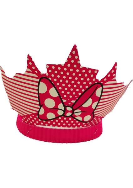 Taç Fosforlu Pembe Minnie 12'Li