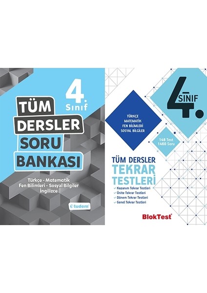 Tudem 4. Sınıf Tüm Dersler Soru Bankası & 4. Sınıf Tüm Tekrar Testleri