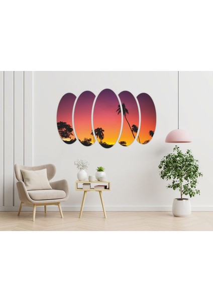Palmiye Ağaçları Gün Batımı Mdf Tablo-3135 modelleri