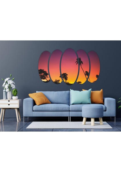 Palmiye Ağaçları Gün Batımı Mdf Tablo-3135 fırsatları