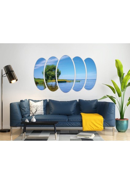 Göl Sazlık Kayık Mdf Tablo-3185