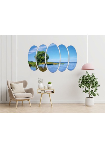 Göl Sazlık Kayık Mdf Tablo-3185