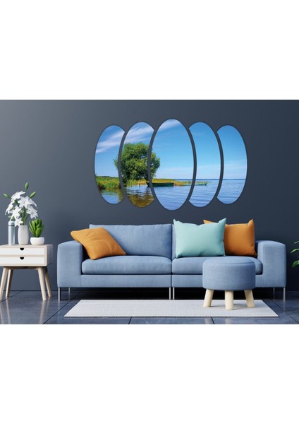 Göl Sazlık Kayık Mdf Tablo-3185