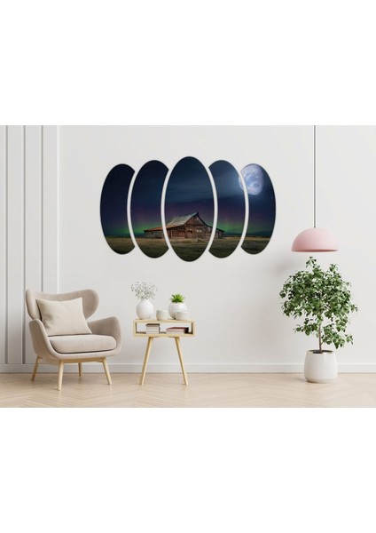 Ev Dolunay Kuzey Işıkları Fantazi Mdf Tablo-3416 modelleri
