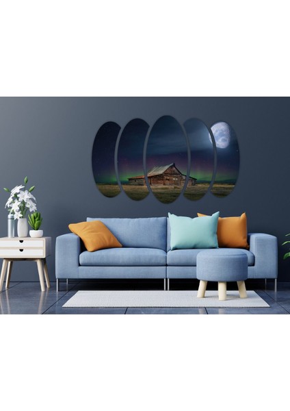 Ev Dolunay Kuzey Işıkları Fantazi Mdf Tablo-3416 fırsatları
