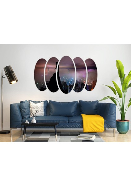 Gece Şehir Romantik Mdf Tablo-3456
