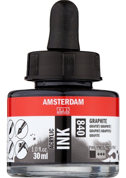 Akrilik Mürekkep Boya 30 ml Graphite
