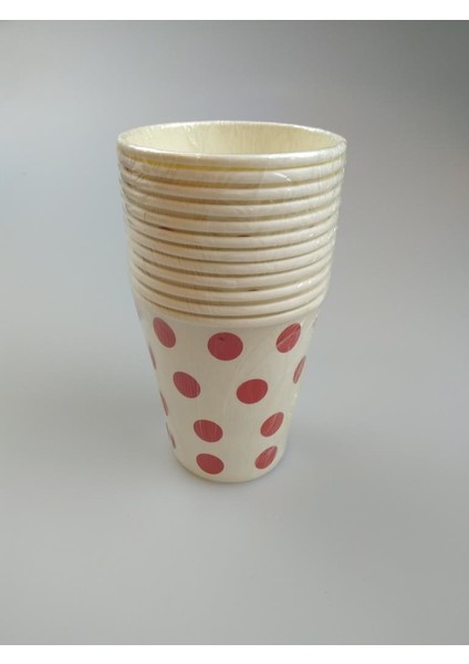 Bardak Beyaz Kırmızı Puanlı