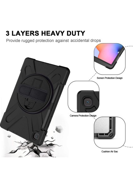 Ekran Koruyuculu Galaxy Tab S7 T870 Defender Kılıf Tüm Testleri Onaylanmış Sert Sağlam Koruyucu Kılıf 360 Dönen Stand / Samsung Galaxy Tab S7 T870 El Omuz Askılı Defender Kılıf fırsatları
